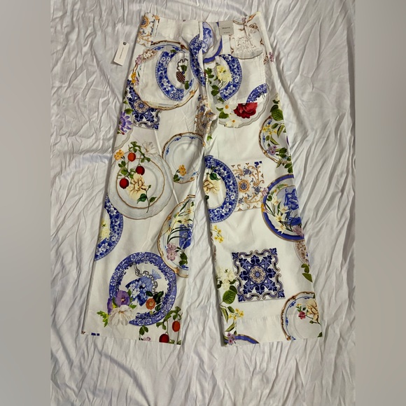 Anthropologie Maeve Colette Porcelain Print Pants NWT Size 29 - Picture 5 of 5